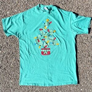 Vtg 1986 Santa Fe Sportswear Cactus Christmas Tee Hanes Beefy L Fits M Kitschy